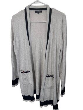 Verve Ami gray and black open front cardigan size M